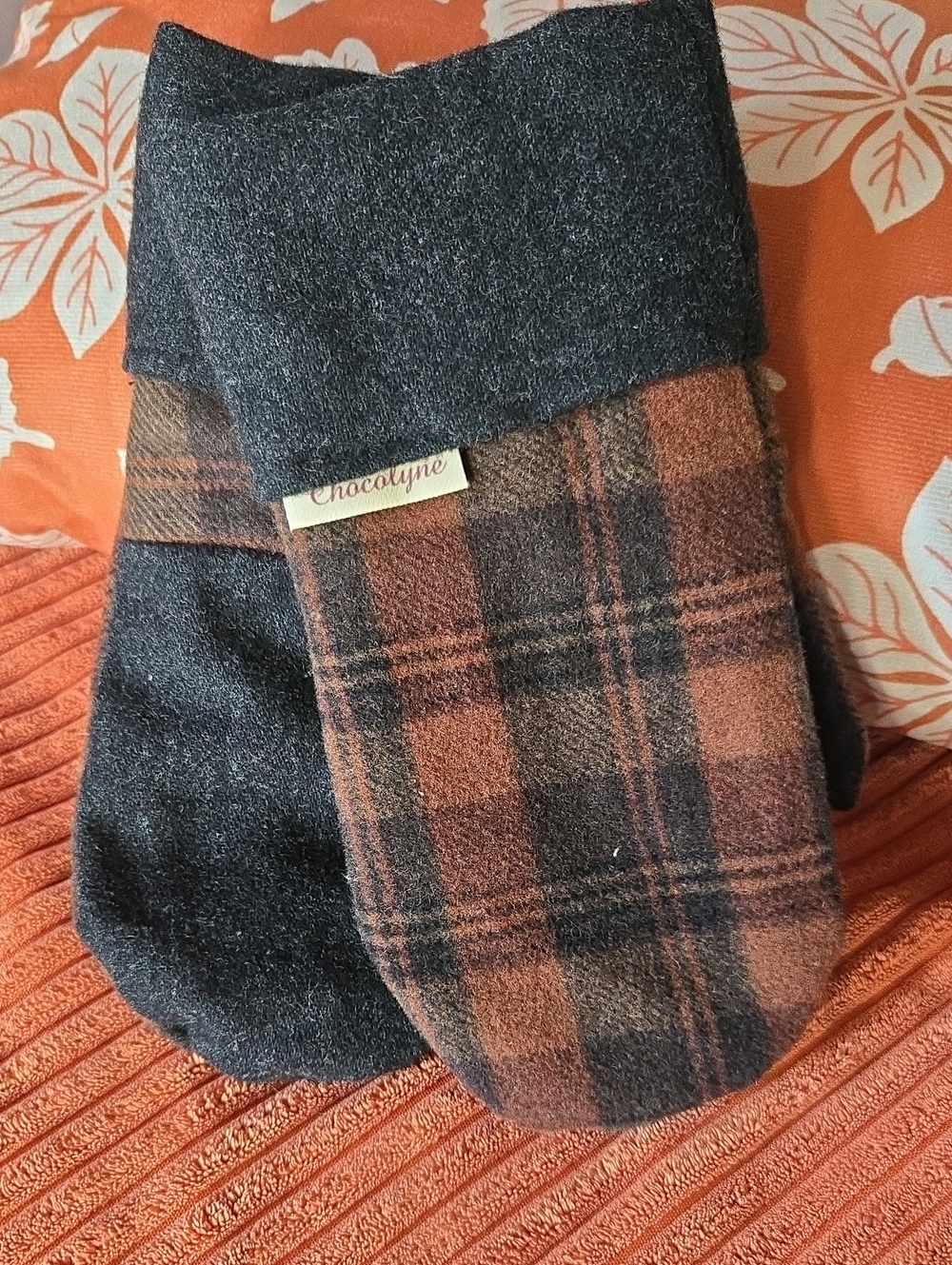 Women's  Mittens Handmade From recycles Fabric  Small